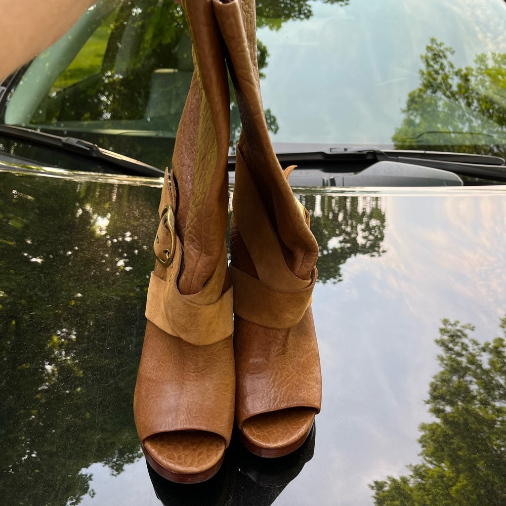 Lucky Brand open toe boots size 8.5